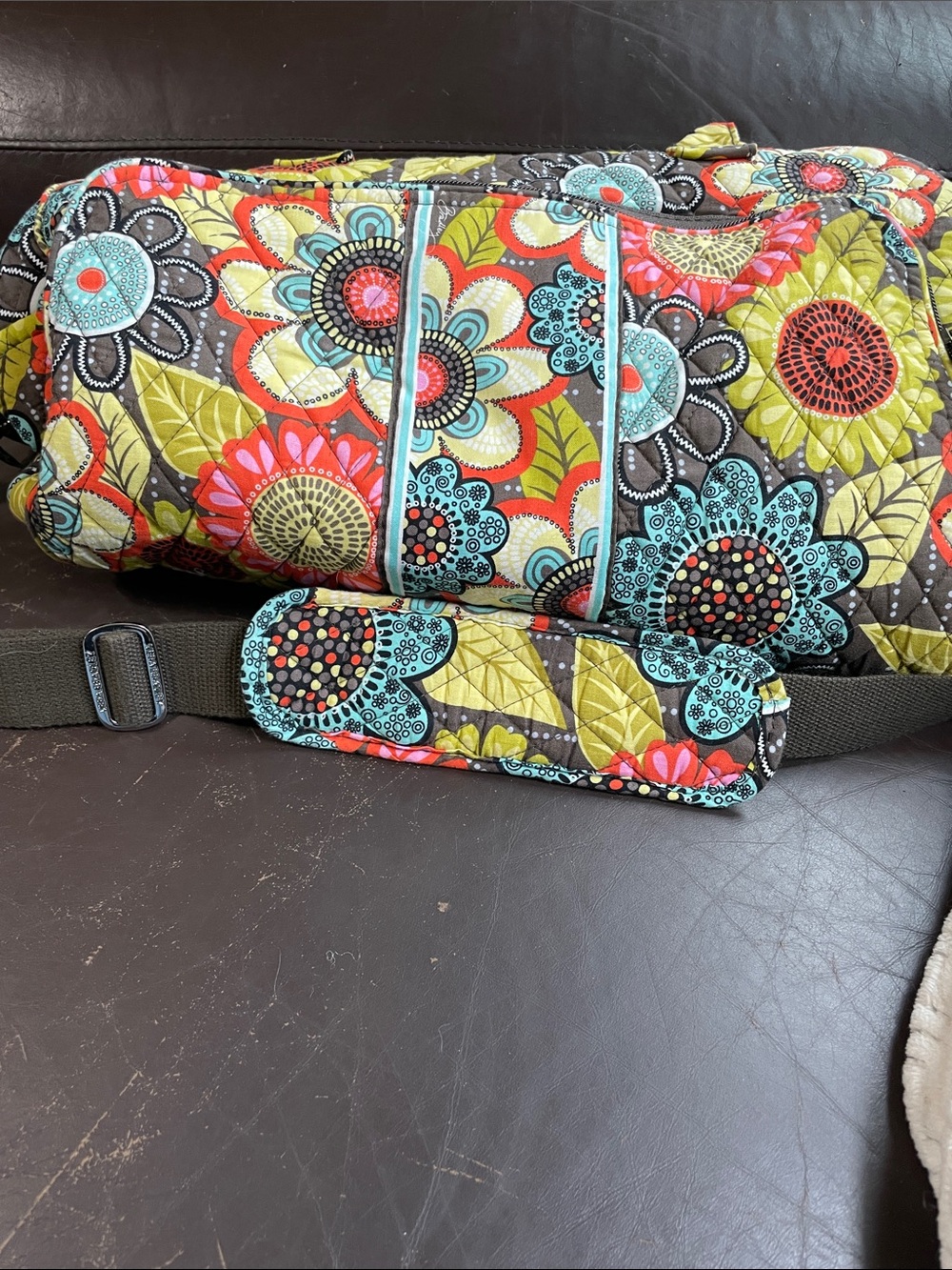 Vera Bradley Flower Shower Floral Quilted Travel/Workout Duffel Bag